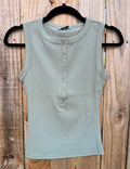 Bethany Tank | Fitted Half Button Down