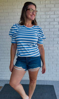 Americana Breeze Top | Puffed Sleeve - Fairway Faith Apparel Co