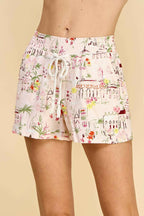 DRAWSTRING PRINTED SHORTS IN BLUSH - Fairway Faith Apparel Co