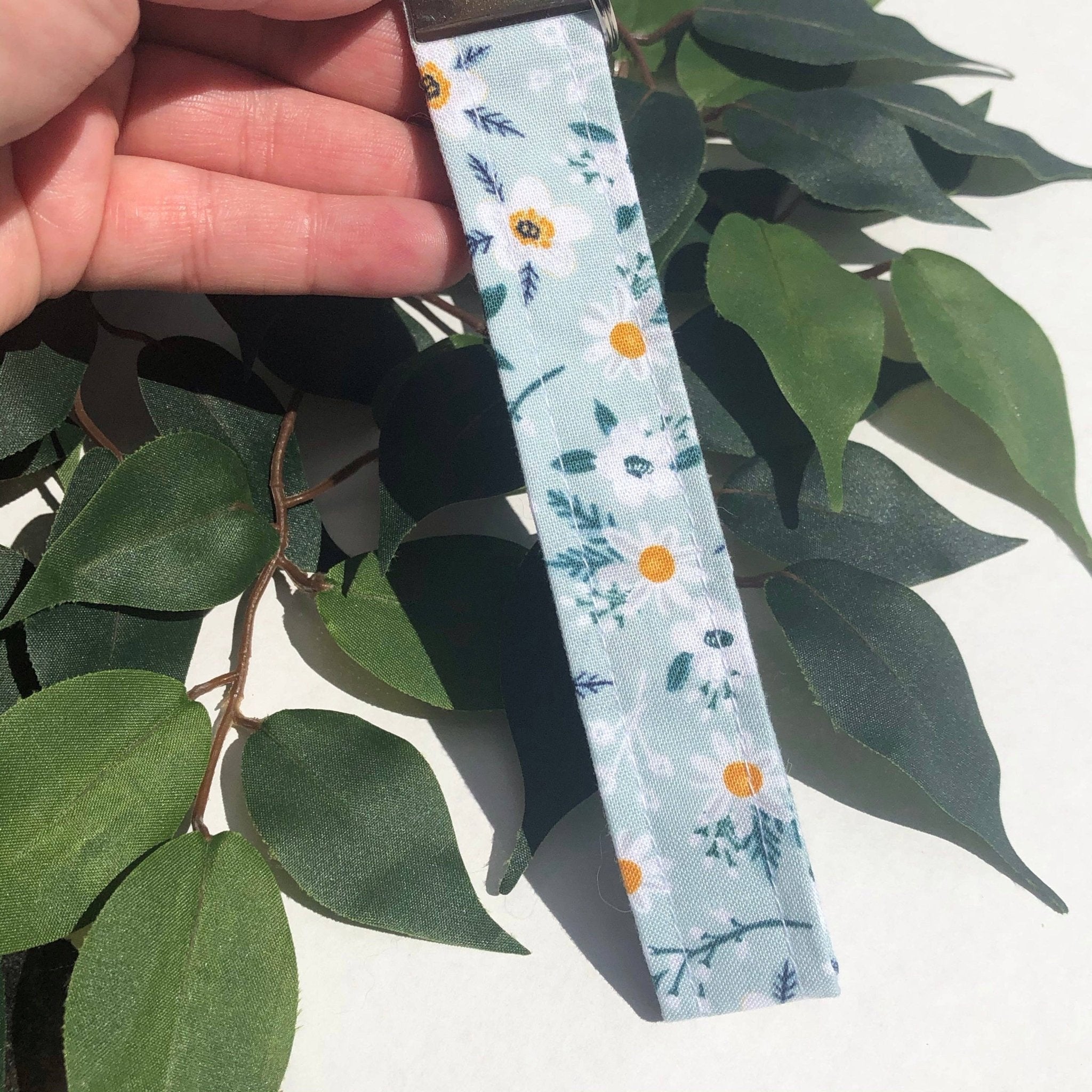Light Blue Floral Print Wristlet - Fairway Faith Apparel Co