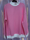 Pink Striped Top | Mock Neck Top - Fairway Faith Apparel Co