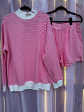 Pink Striped Set | Mock Neck Top - Fairway Faith Apparel Co
