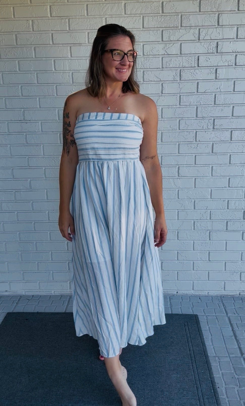 Strapless Midi Dress | Linen - Fairway Faith Apparel Co