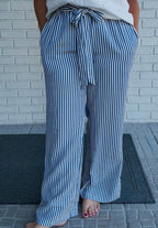 Striped Ruffle Pants - Fairway Faith Apparel Co