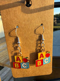 Teacher Earrings | Silver ABC