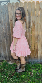 The Alaina Dress | Pink Gingam - Fairway Faith Apparel Co