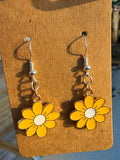 Yellow Flower Earring | Silver Large
