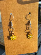 Yellow Flower Earrings | Silver 1